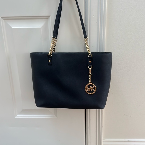 Michael Kors Black and Gold Structured Tote - Picture 6 of 6